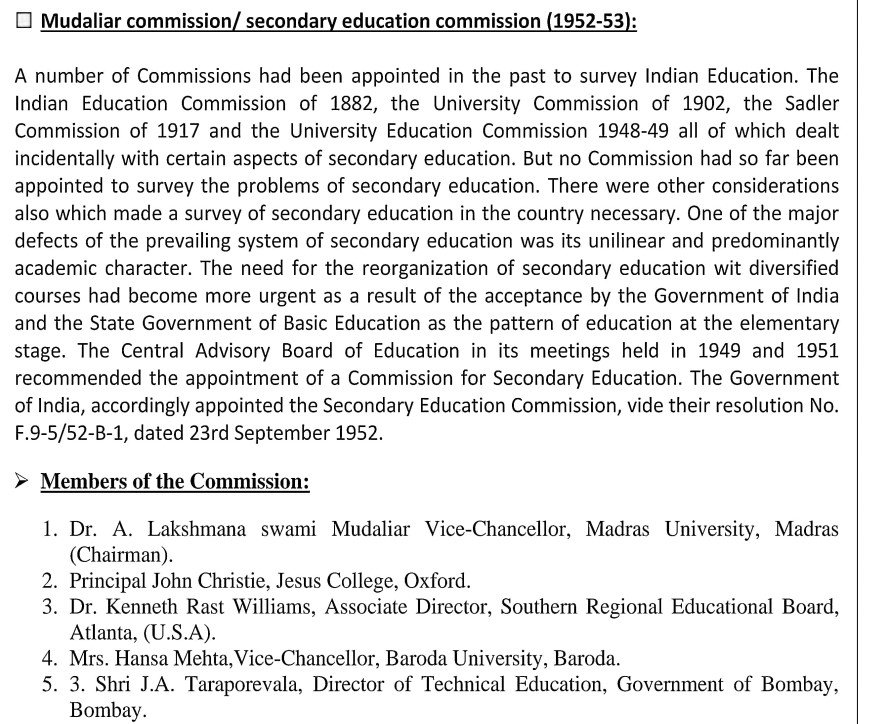 critical analysis of different committees and commissions on education
