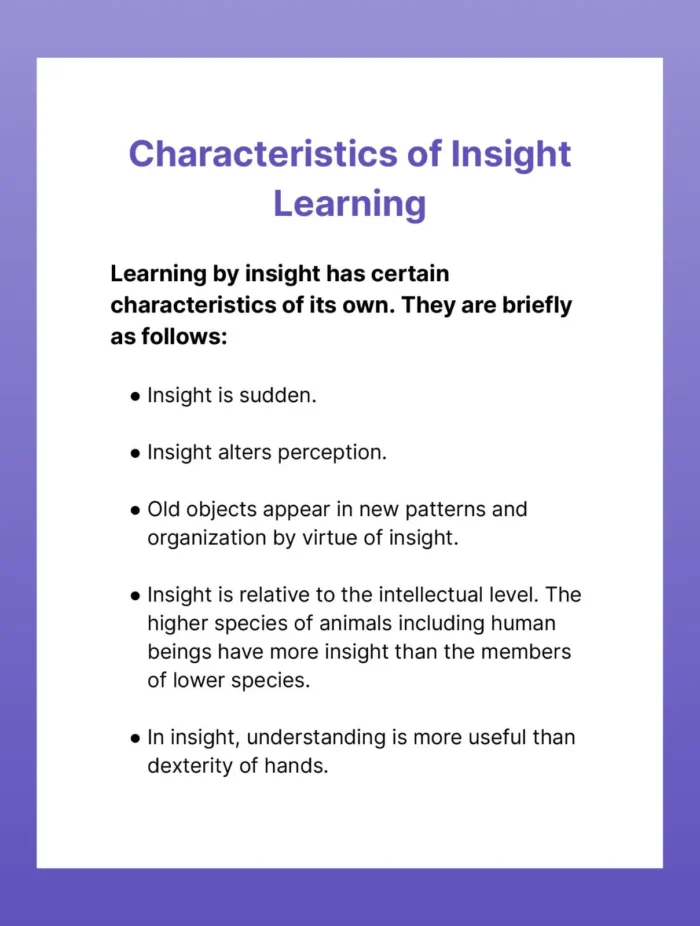 List down few (classroom) learning situations involving insightful learning. - Image 3