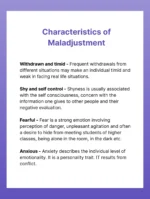list down different maladjusted behavior bed 1st semester practicum (characteristics)
