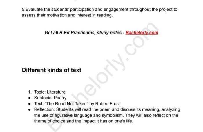 Divide the class in small group and provide different kinds of texts and instruct them to read and reflect according to the nature of text - Image 2