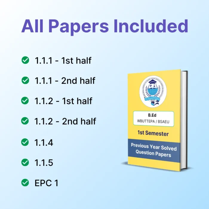 B.Ed 1st Semester Previous Years Solved Question Papers eBook - WBUTTEPA / BSAEU - Image 4