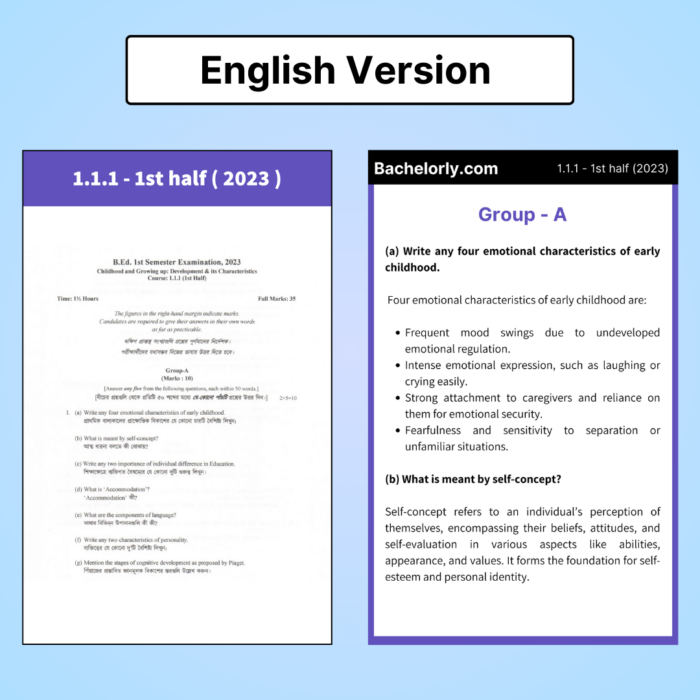 B.Ed 1st Semester Previous Years Solved Question Papers eBook - WBUTTEPA / BSAEU - Image 9