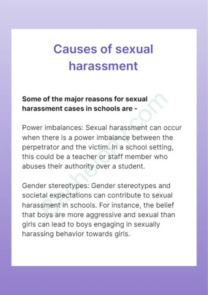 Visit schools and study the sexual abuse and sexual harassment cases - Image 4