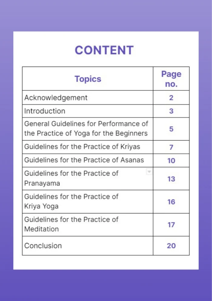 General guidelines for performance of the practice of yoga for the beginners - Guidelines for the practice of Kriyas, Asanas, Pranayama, Kriya Yoga, Meditation - Image 2