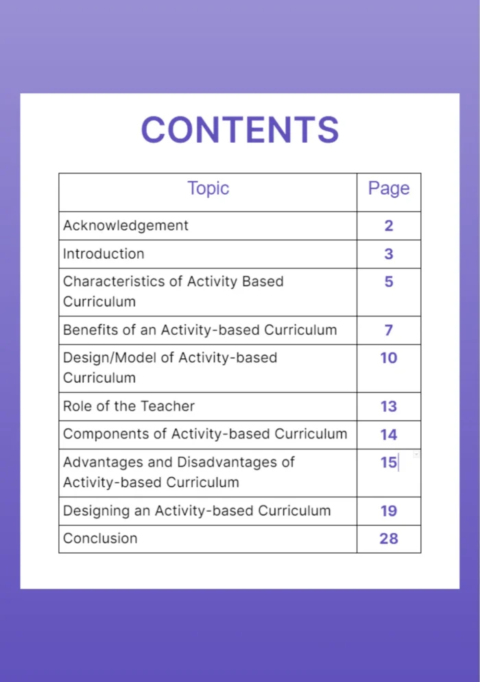 Designing an activity based curriculum - Image 2