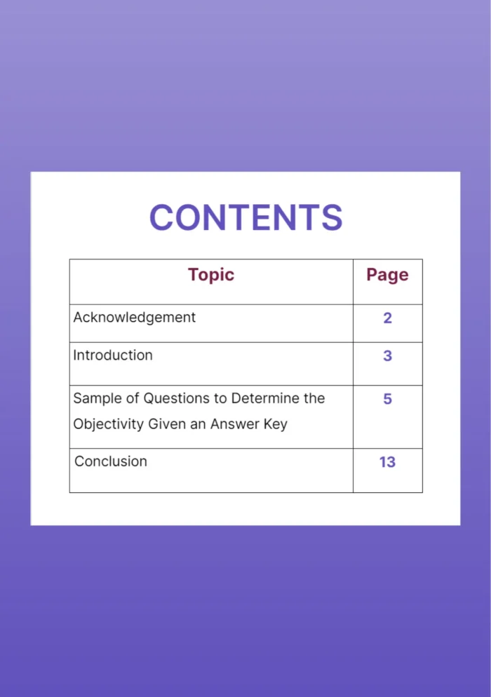 Determining the objectivity given an answer key - Image 2