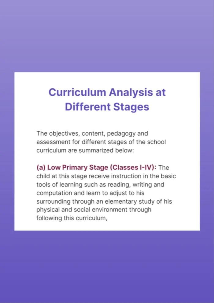 Analysis of School Curriculum at different stages - Image 3