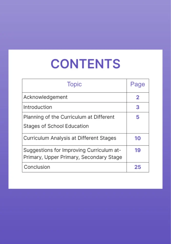 Analysis of School Curriculum at different stages - Image 2