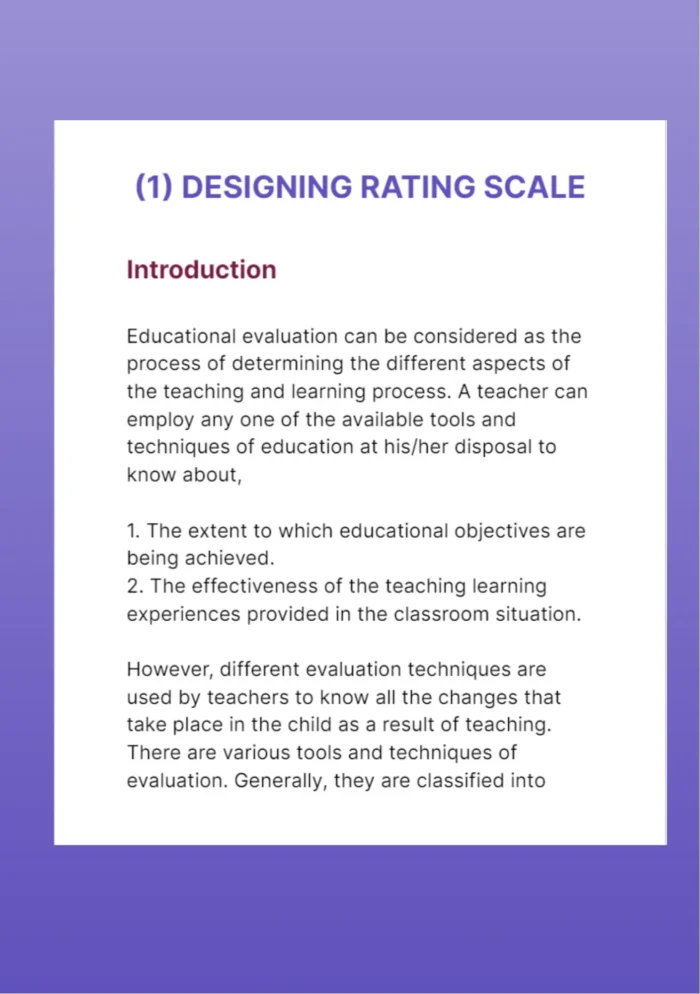 Designing Rating scale, Questionnaire, Interview Schedule in a given topic - Image 3