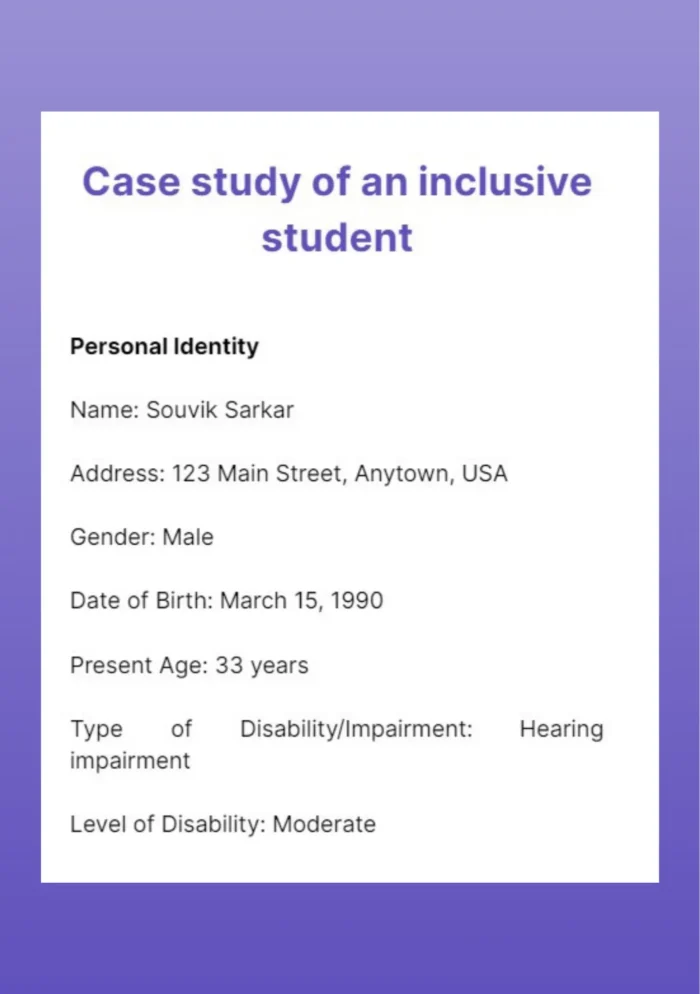 Case Study of one main streamed (Inclusive) student(A) Role of a parent. (B) Role of a teacher: Special School Teacher, General School Teacher (C) Role of Counsellor - Image 3