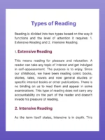 image showing type of reading for b.ed 1st semester practicum -Reading and comprehension exercises