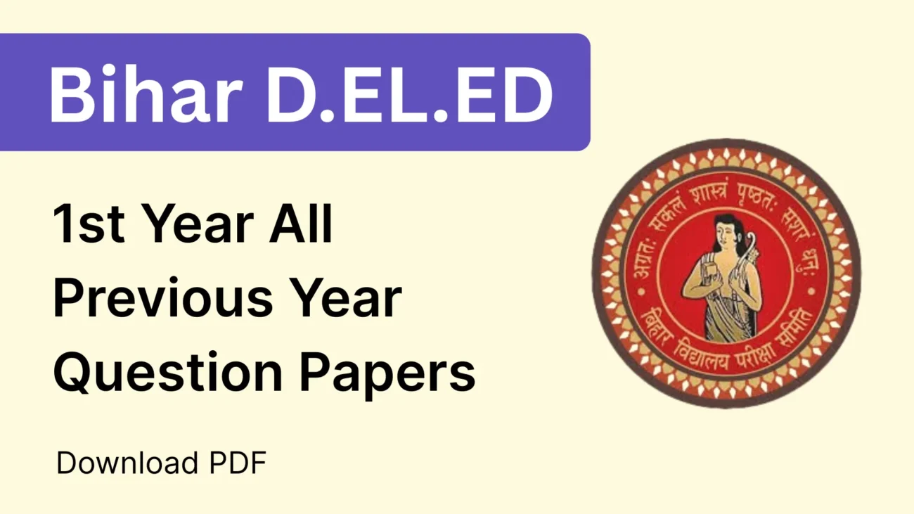 bihar deled 1st year question papers