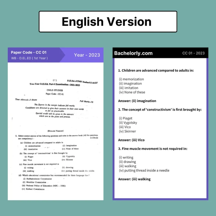 West Bengal DELED Part 1 Previous Year Solved Question Papers eBook - Image 9
