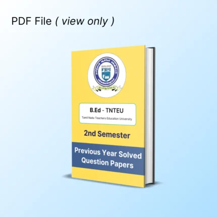 ebook cover image for tnteu bed 2nd semester solved question papers
